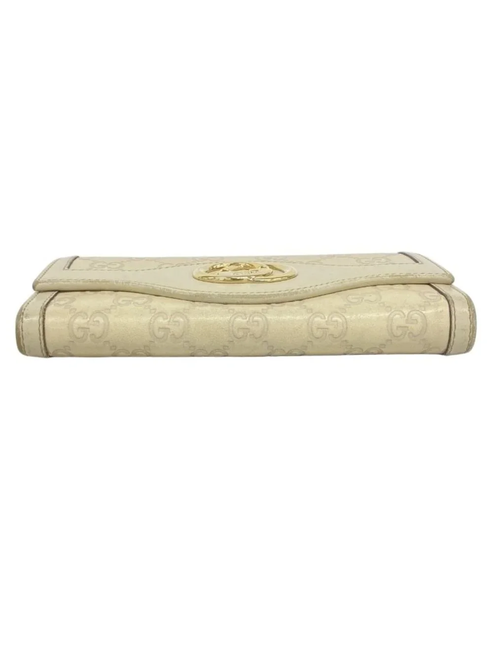 ★SOLD★ Gucci Wallet Guccissima Leather Beige Gold - Picture 2 of 9